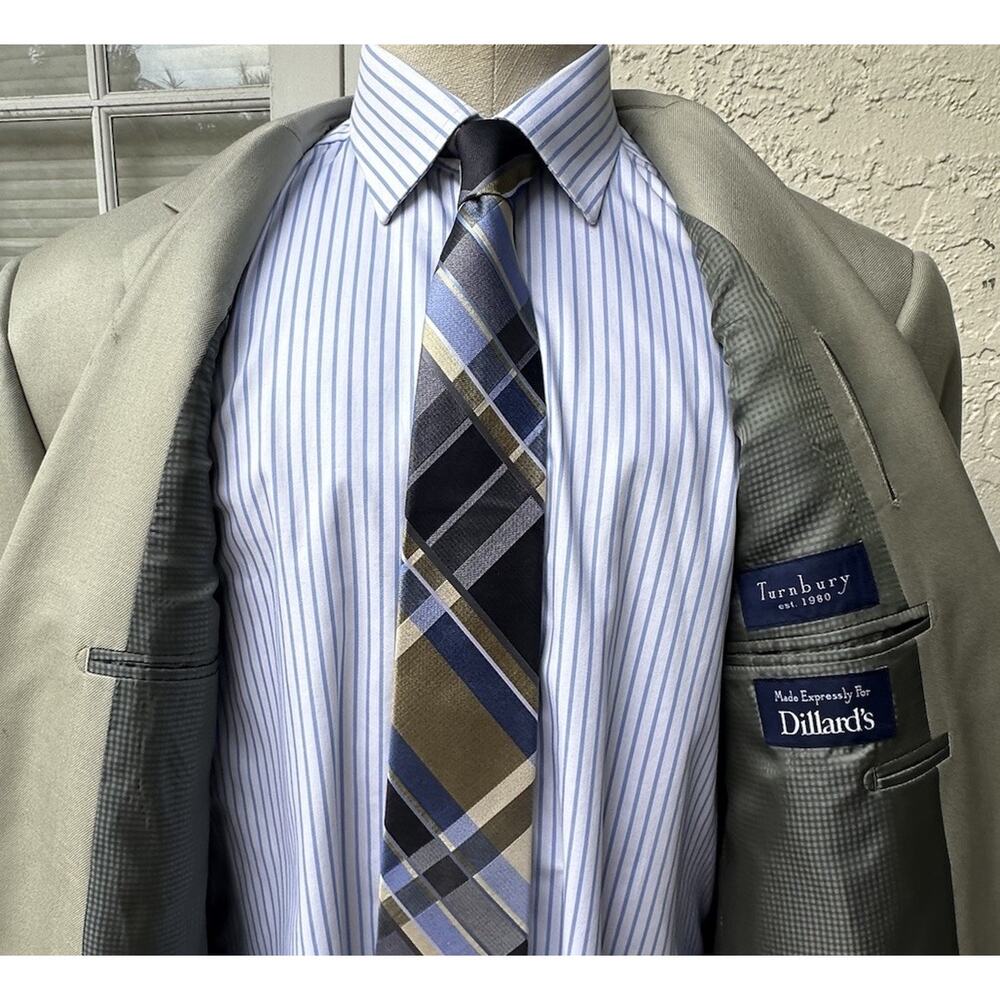 Turnburry Sport Coat Men 48L Silk 55 Wool 45 light Sage Green 2 buttons - Picture 7 of 9